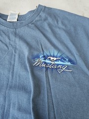 Ford Mustang Blue Delta Pro Weight Double Sided Classic Cars T-Shirt – Large