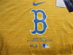 NWT Nike dri fit T, Boston Red Sox, B, men’s L, XL, heather gold, MLB, polyester