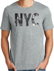 Patriotic NYC Photo Letter T shirt Tee Size unisex Large gray HANES