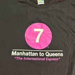 Y2K Vintage NYC Subway Line International Express Tee Shirt XXL