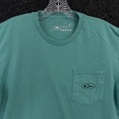 Drake Waterfowl Pocket Shirt Men’s Medium Green Duck Hunting Graphic Tee