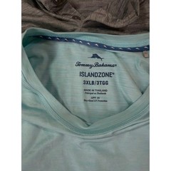 Tommy Bahama IslandZone Shirts Mens 3XLB Lot 2 Blue Crew Grey Polo Henley UPF 30