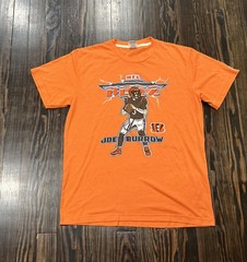 Homage NFL Blitz Joe Burrow T Shirt Men’s Medium Orange Polyester Cotton Rayon