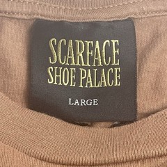 Scarface Shoe Palace Large T-Shirt Tee Brown Embroidered Pacino Montana Movie