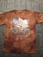The Mountain Ted Blaylock Tie Dye Motorcycle Eagle American Flag Shirt Large