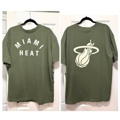 Mens 2XL Miami Heat Fanatics Super Soft Olive Green Elements T Shirt XXL New