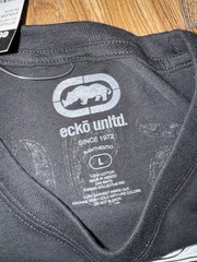 Ecko Unltd. Black Logo Graphic Print Crew Neck Cotton Knit T-Shirt Men L