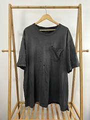 VTG Duluth Gradient Sun Faded Worn Down Cotton Distressed Pocket T-Shirt 3XL