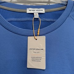 Peter Millar Beaumont Performance Crew Neck Long Sleeve Pullover Blue