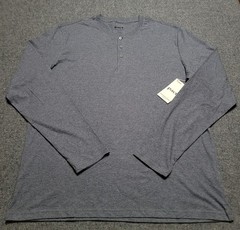 Pact Shirt Mens Large Gray Organic Cotton Softspun Long Sleeve Henley Casual