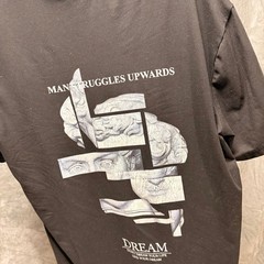 Shein Black Graphic T Shirt Dream Man Struggles Upwards Mens Large