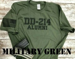 DD-214 Alumni T Shirt From American Warrior Veteran T Shirt with Flag 114