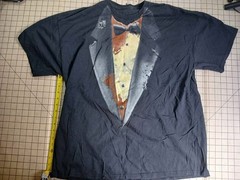 Men’s Black Decaying Tuxedo Graphic Tee Size 2XL