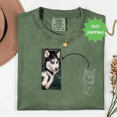 Custom Pet Portrait Comfort Tee Personalized Dog Cat Photo Shirt