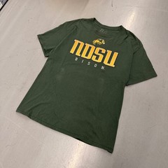 Russell Athletic NDSU Bison Mens Large Green Short Sleeve Graphic T-Shirt NCAA
