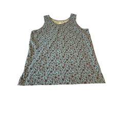 Kenneth Cole Men’s Floral Print XL Tank Top – Blue & Green 95% Cotton 5% Spandex