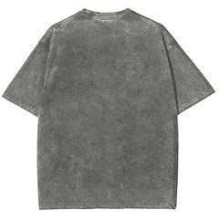Penguin Cat Graphic Tee Acid Wash Heavyweight Cotton Oversized Crew Neck Shirt