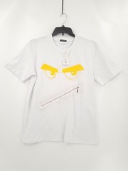 NWT Coofandy Mens Small White Short Sleeve Graphic Zip Across The Front T Shirt