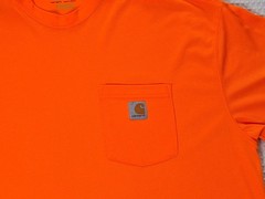 Carhartt Bright Orange Polyester T-shirt W/ Pocket Size XL