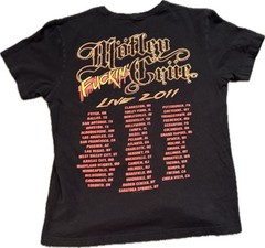 Motley Crue Live 2011 Tour T-Shirt Black Band Tee Concert Rock Graphic Men’s L