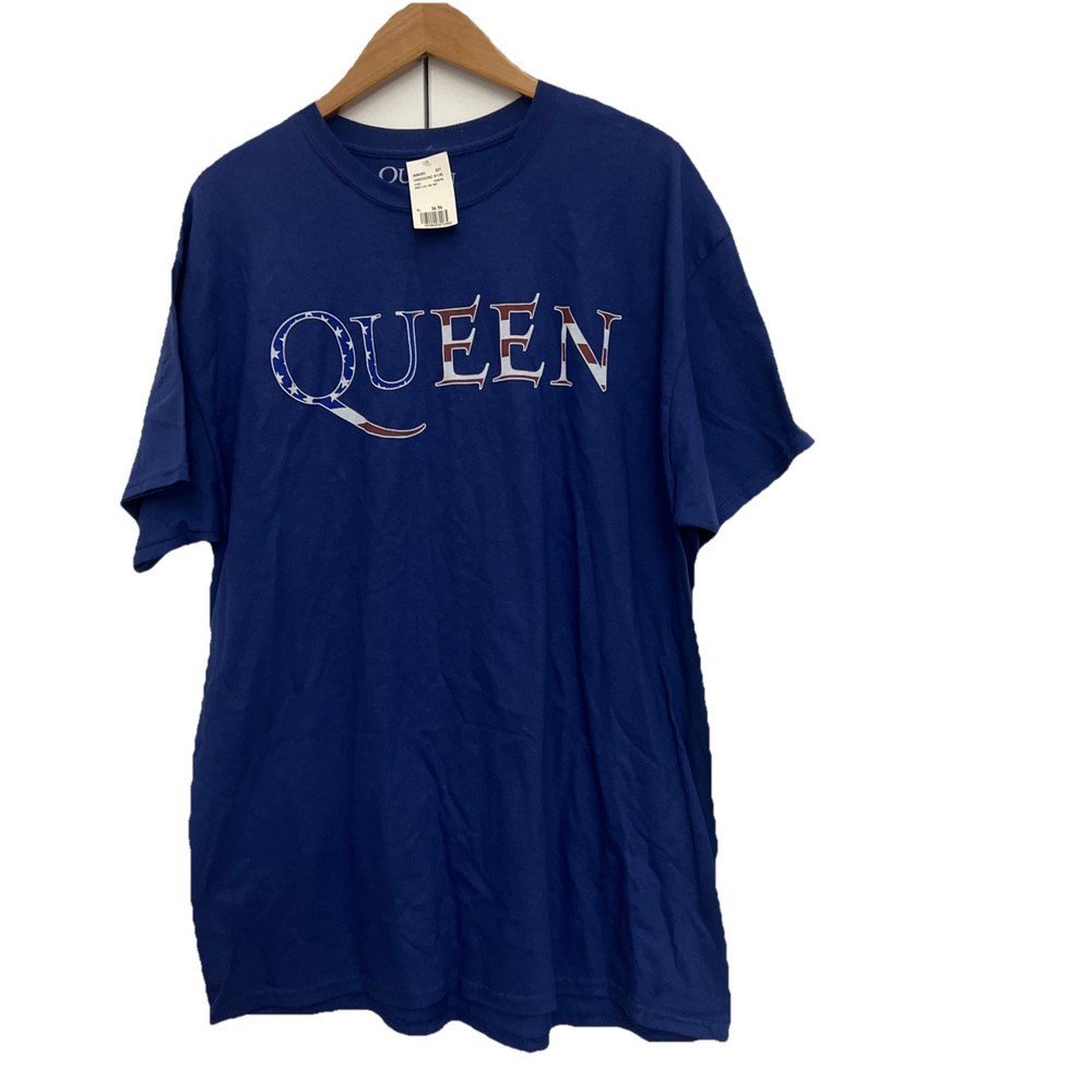 Queen Union jack tour Official T shirt Freddie Mercury Blue XL NWT
