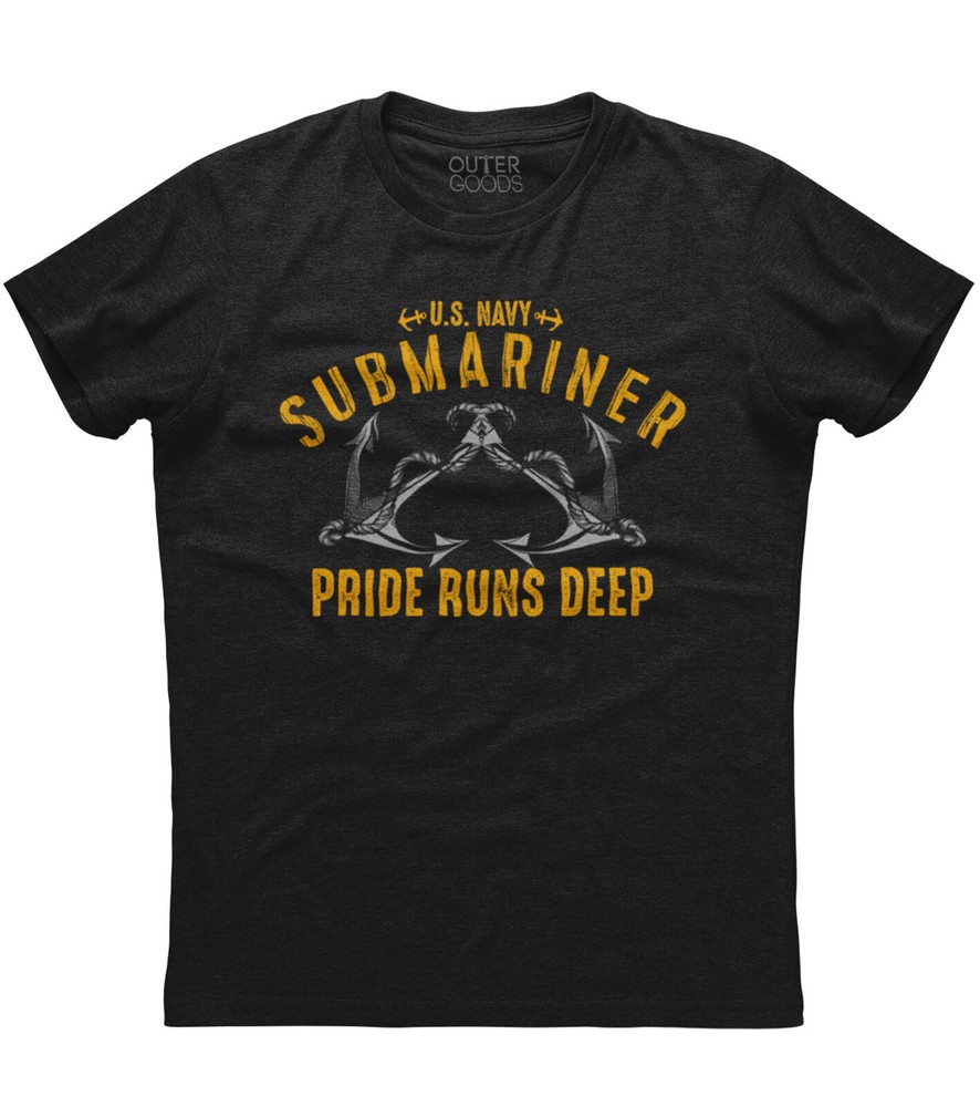 Mens U.S. Navy Submariner Pride Runs Deep Patriotic T-Shirt USA US Military