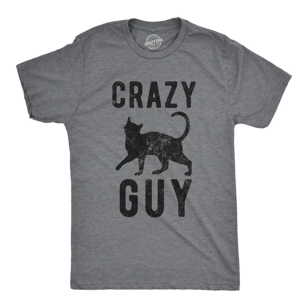 Mens Crazy Cat Guy T Shirt Funny Pet Kitty Lover Tee