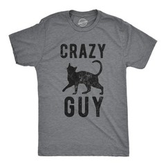 Mens Crazy Cat Guy T Shirt Funny Pet Kitty Lover Tee