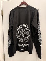 NEW Chrome Hearts Men’s XL Black Long Sleeve Graphic Logo Pocket Crew T-Shirt