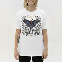 Celestial Luna Moth T-Shirt Galaxy Moon Phases Witchy Boho Nature Lover Gift