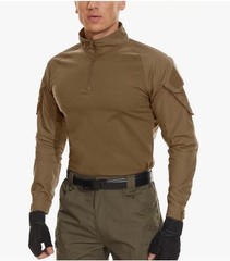 MAGCOMSEN Men’s Tactical Military Shirts 1/4 Zip Long Sleeve Shirt Pockets XL