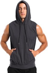 Men’s Workout Hooded Tank Tops Sleeveless Gym Training Bodybuilding T Shirt