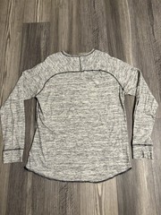 BKE Vintage Athletic Fit Long Sleeve Shirt Mens XL Grey Crew Neck V Neck Stitch