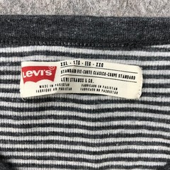 Levis Shirt Men 2XL Gray Striped Crewneck Long Sleeve Casual Outdoors