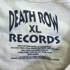 Death Row Records Shirt Mens XL White Double Sided Logo Graphic Tee Hip Hop