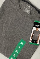 KENNETH COLE Men’s Organic Cotton Blend Crewneck T-Shirt XL GRAY Stretch NEW