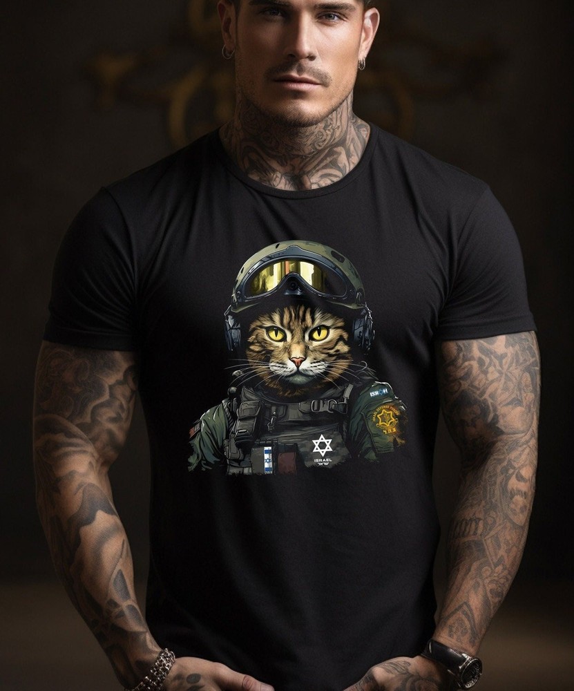 Israeli Defense Force Shirt, Art Cat Soldier, Shirt Israeli Military Army IDF