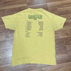 Hanes Beefy-T Mens Vintage 2003 David Gray Summer Tour T-Shirt Yellow Medium