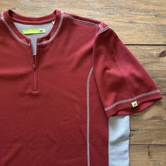 Vtg Mountain Dew Shirt 1/4 Zip Jersey Red Y2K Promo 24 Pack Medium Retro