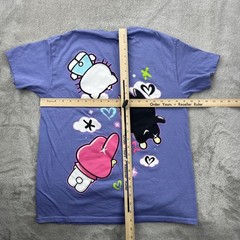 Hello Kitty Shirt Mens Medium Purple Anime Cartoon AOP Double Sided Art Sanrio