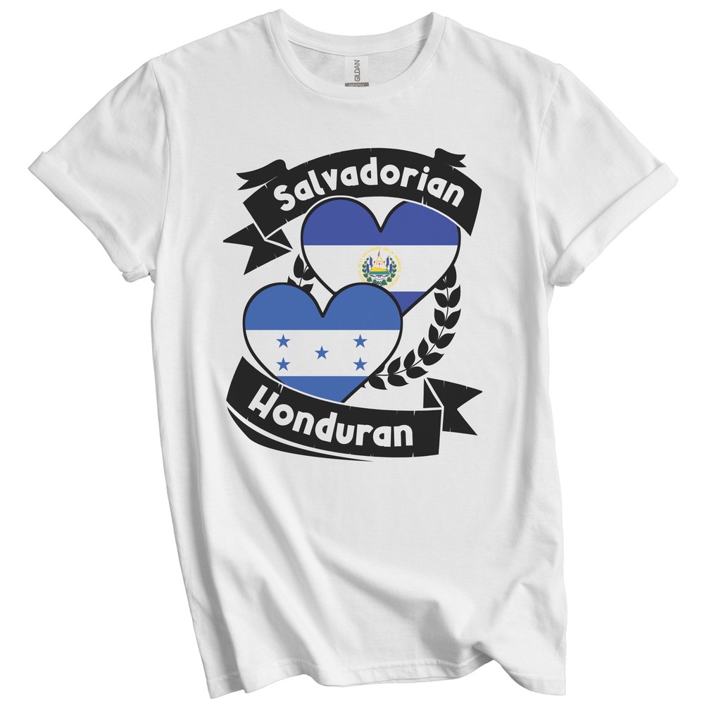 Salvadorian Honduran Heart Flags El Salvador Honduras T-Shirt