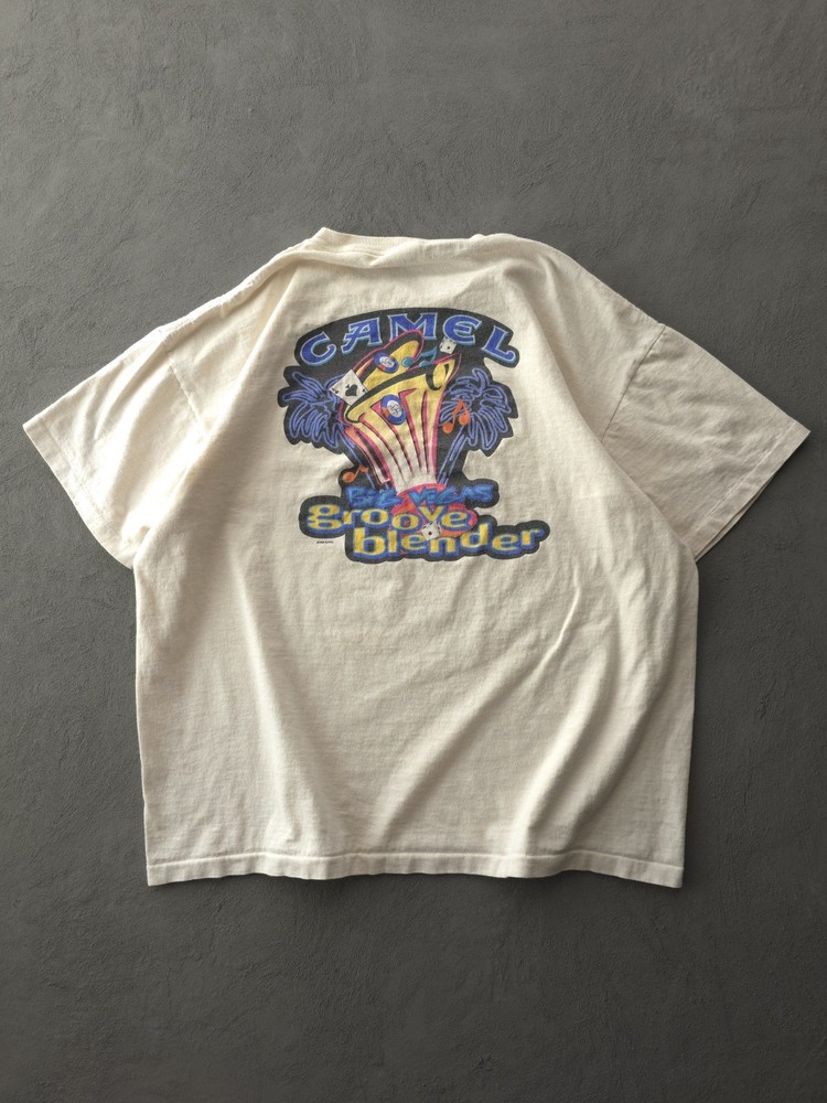 Vintage 90s Camel Groove Blender Las Vegas Ivory Cotton Pocket T-shirt Delta XL