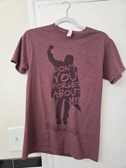 Jerzees Dri-Power unisex Maroon Graphic Print Crew Neck T-Shirt Size S