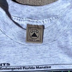 VTG 90s Endangered Florida Manatee Single Stitch Gentle Giant USA L Rare Ocean
