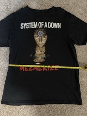 System of a Down Mezmerize Black Graphic Print Cotton Crew Neck Tee, Size M