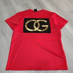 B14 Akademiks Mens L OG 3D Poly Gold Foil Red T Shirt