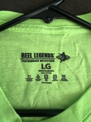 Reel Legends T-Shirt Mens Large Neon Green Fishing Marlin Outdoors