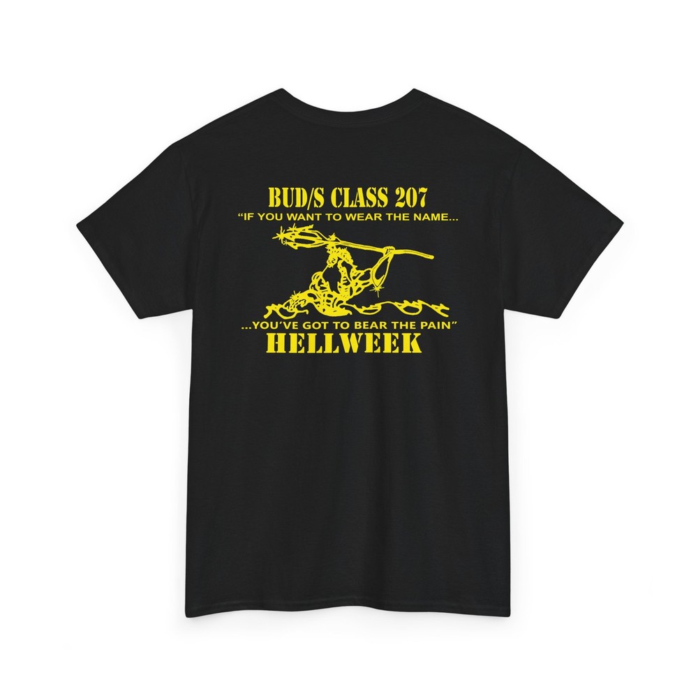 Navy Veterans Military Tee, SEAL BUD/S Class 207 Repro Shirt, Unisex Cotton