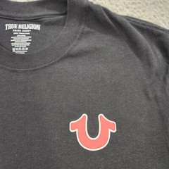 True Religion Shirt Men Small Jet Black Heavy Buddha Tee Short Sleeve Cotton New