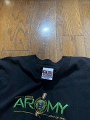 Vintage Stitched Embroidered T Shirt XL 90s USA Made Army Military Black Tee Y2K